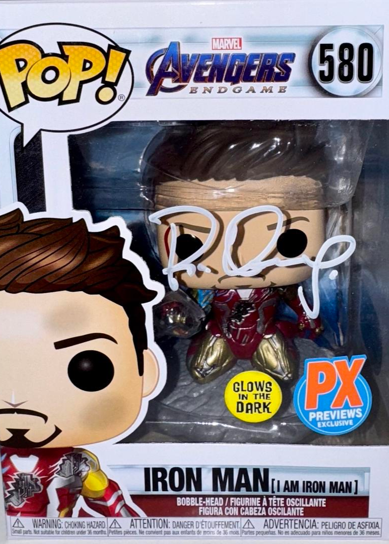 Robert Downey Jr. Signed Funko Pop #580 Iron Man (Avengers Endgame) - SWAU